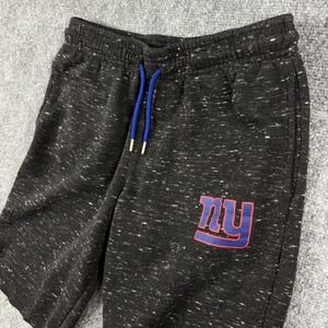 NFL NY Giants Black Speckled Sweat Shorts Boys L (14/16) Drawstring